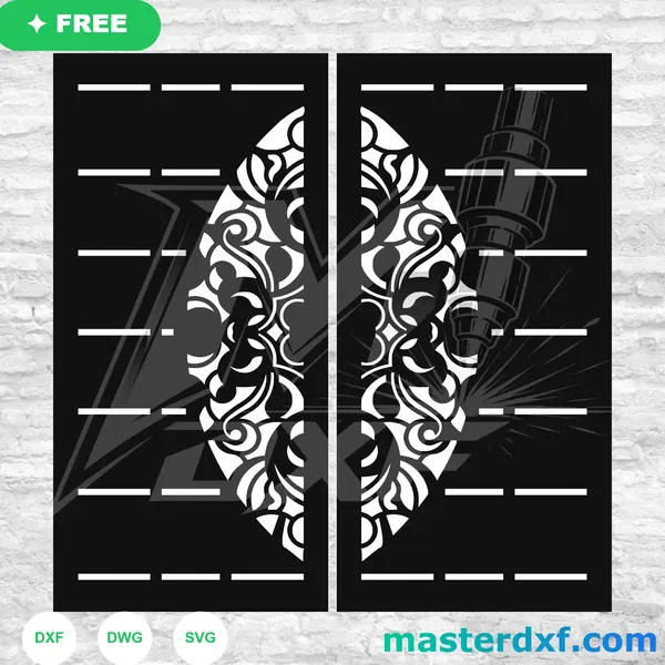 Teardrop Damask Slat DXF Panel for CNC Gates DXF File